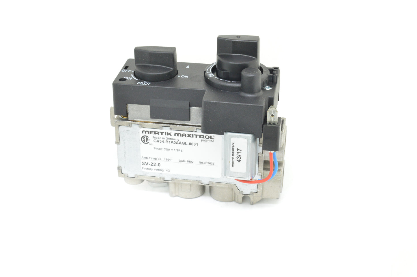 SV-22 Remote Variable Flame Valve (Natural Gas)