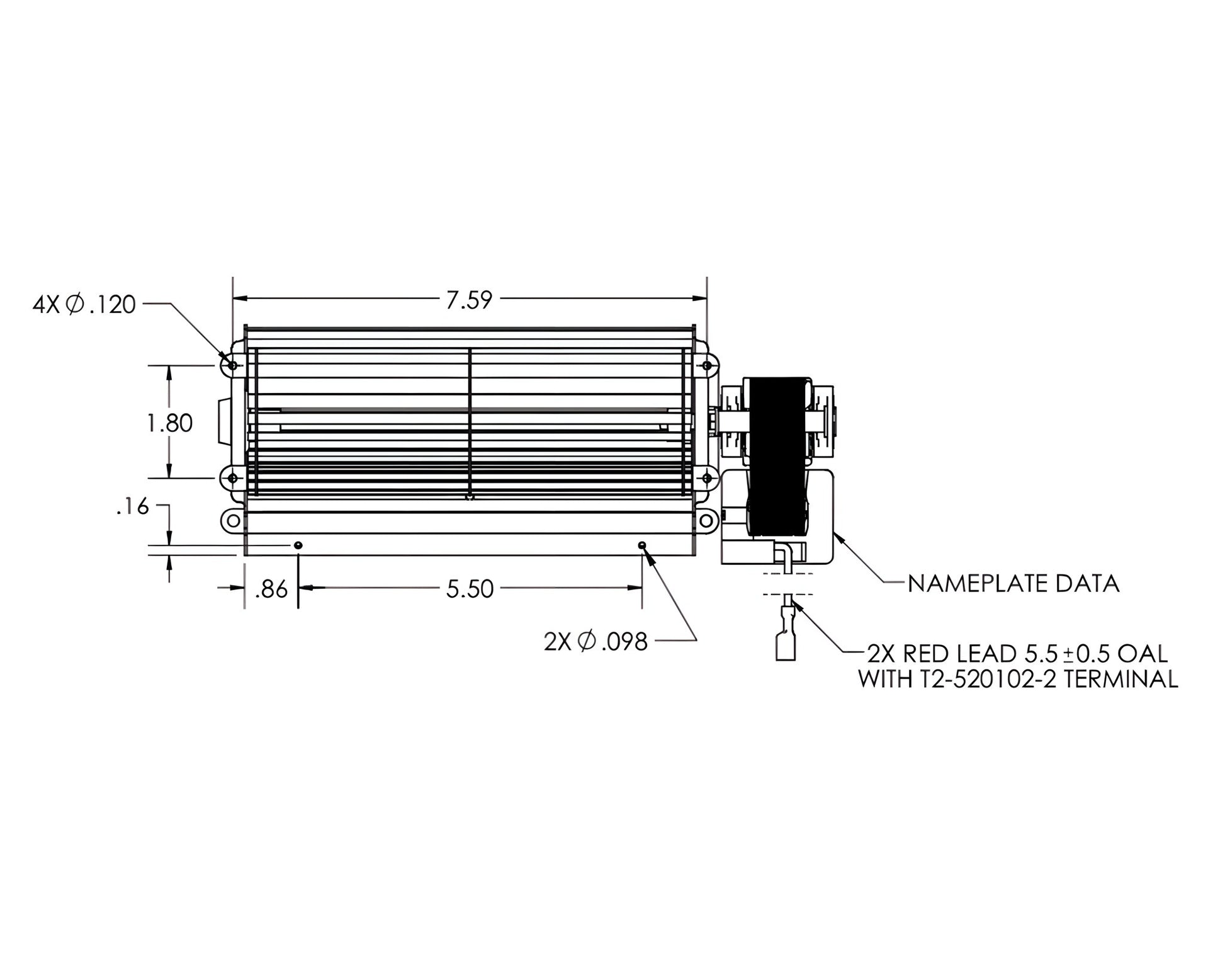 10" Blower Left Motor - Fire - Parts.ca