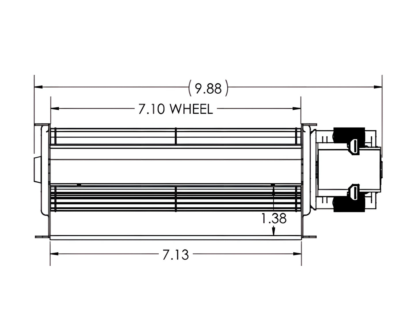 10" Blower Left Motor - Fire - Parts.ca